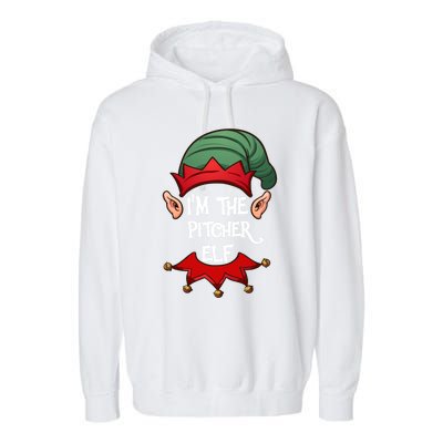 Christmas Elf Pajama IM The Pitcher Elf Christmas Gift Garment-Dyed Fleece Hoodie