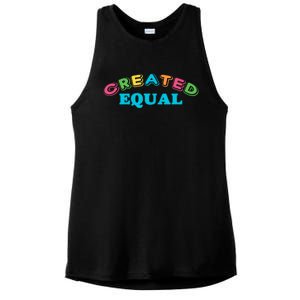 Created Equal Pride Hu Rights Equality Activist Gift Ladies PosiCharge Tri-Blend Wicking Tank