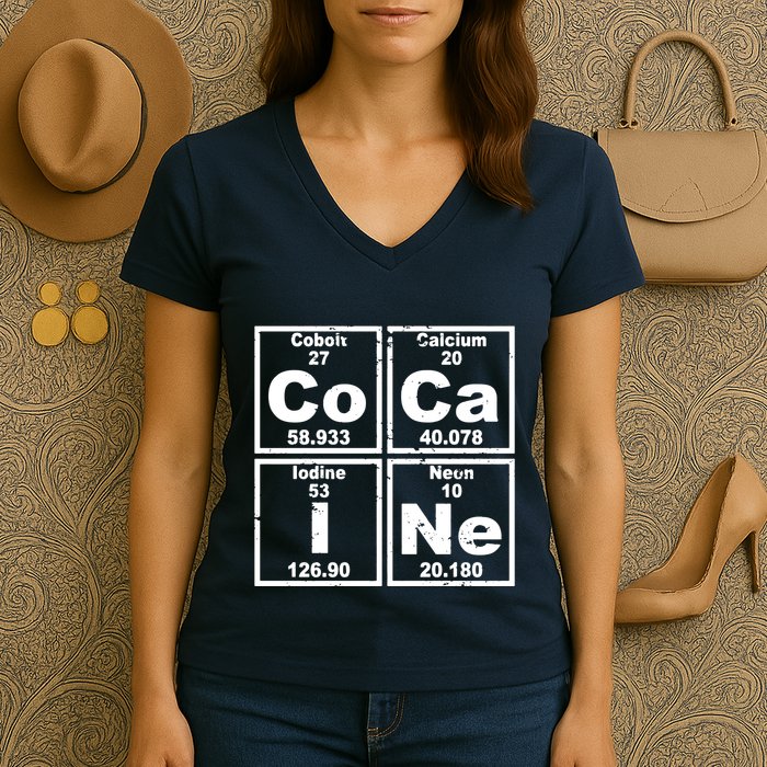 Cocain Element Party Disco Rude Women's V-Neck T-Shirt