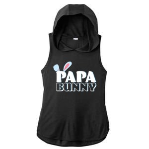 Cute Easter Papa Bunny Matching Family Shirts Ladies PosiCharge Tri-Blend Wicking Draft Hoodie Tank