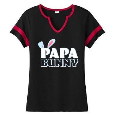 Cute Easter Papa Bunny Matching Family Shirts Ladies Halftime Notch Neck Tee