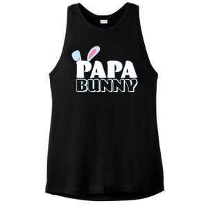 Cute Easter Papa Bunny Matching Family Shirts Ladies PosiCharge Tri-Blend Wicking Tank