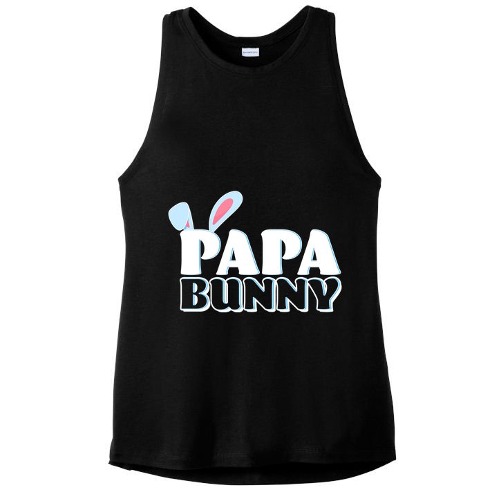 Cute Easter Papa Bunny Matching Family Shirts Ladies PosiCharge Tri-Blend Wicking Tank