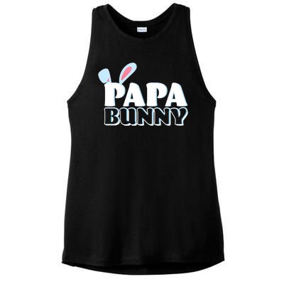 Cute Easter Papa Bunny Matching Family Shirts Ladies PosiCharge Tri-Blend Wicking Tank