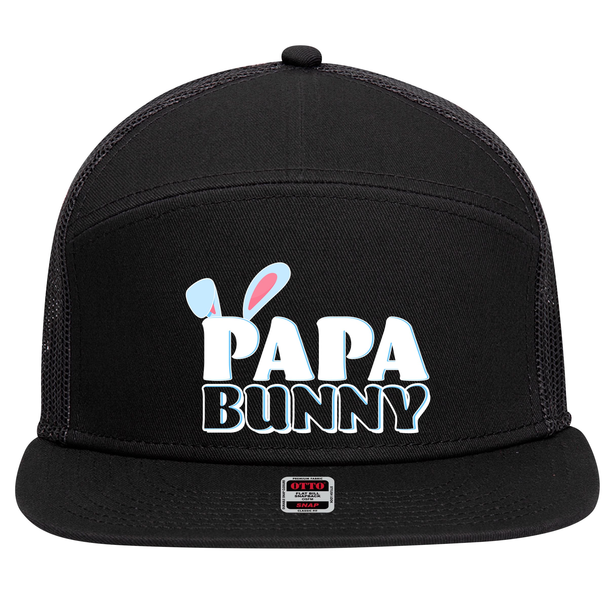 Cute Easter Papa Bunny Matching Family Shirts 7 Panel Mesh Trucker Snapback Hat
