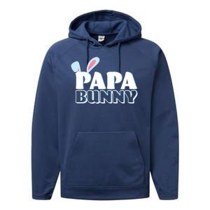 Cute Easter Papa Bunny Matching Family Shirts Performance Fleece Hoodie