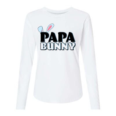 Cute Easter Papa Bunny Matching Family Shirts Womens Cotton Relaxed Long Sleeve T-Shirt