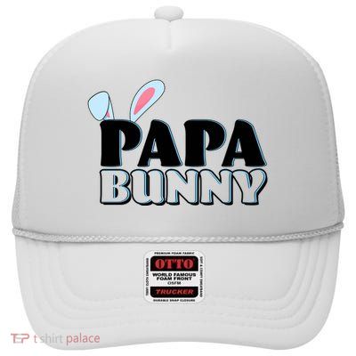 Cute Easter Papa Bunny Matching Family Shirts High Crown Mesh Back Trucker Hat
