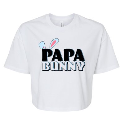 Cute Easter Papa Bunny Matching Family Shirts Bella+Canvas Jersey Crop Tee