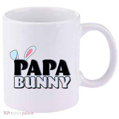 Cute Easter Papa Bunny Matching Family Shirts 11oz C Handle Ceramic Mug