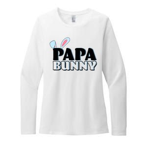 Cute Easter Papa Bunny Matching Family Shirts Womens CVC Long Sleeve Shirt