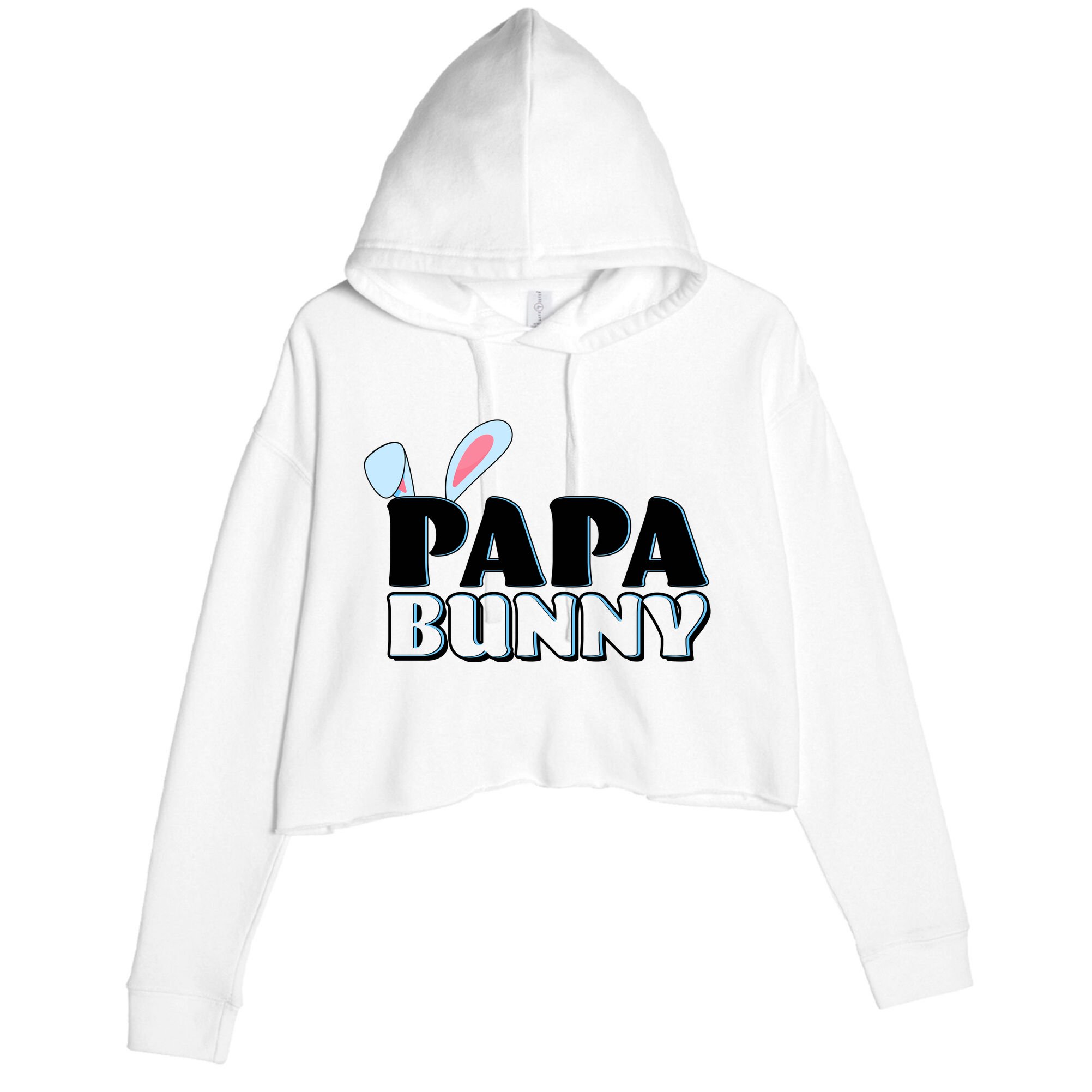 Cute Easter Papa Bunny Matching Family Shirts Crop Fleece Hoodie