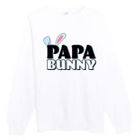 Cute Easter Papa Bunny Matching Family Shirts Premium Crewneck Sweatshirt