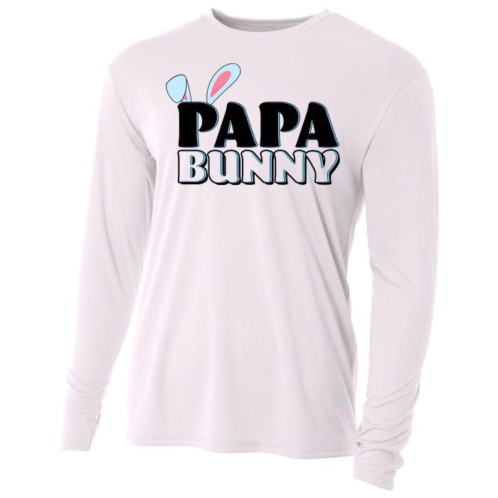 Cute Easter Papa Bunny Matching Family Shirts Cooling Performance Long Sleeve Crew