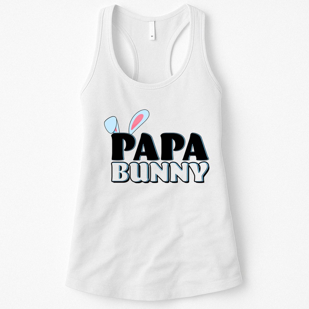 Cute Easter Papa Bunny Matching Family Shirts Womens Tank Top