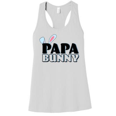 Cute Easter Papa Bunny Matching Family Shirts Women's Racerback Tank