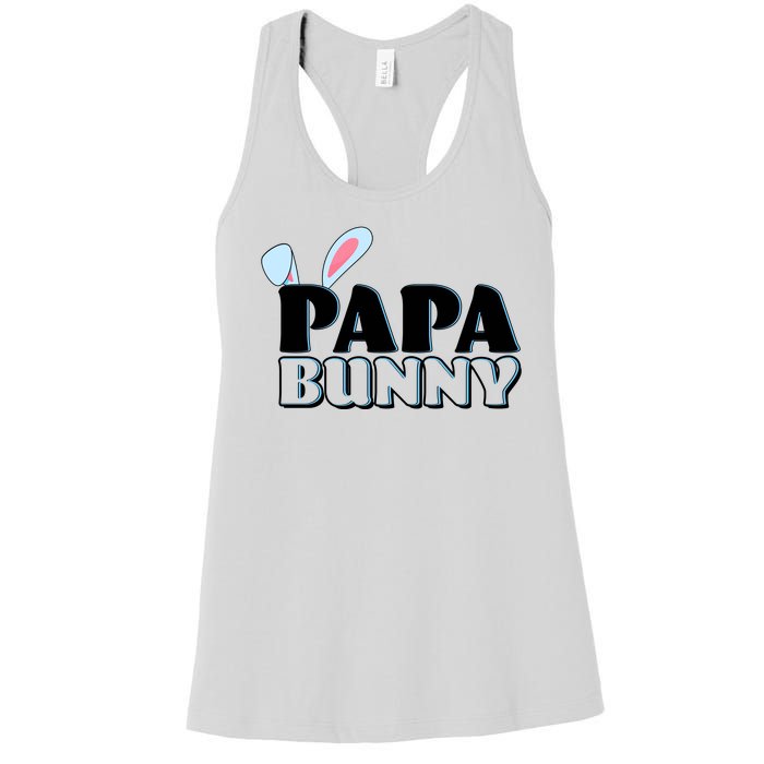 Cute Easter Papa Bunny Matching Family Shirts Women's Racerback Tank