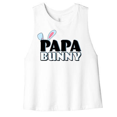 Cute Easter Papa Bunny Matching Family Shirts Women's Racerback Cropped Tank