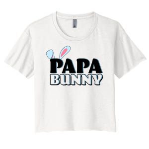 Cute Easter Papa Bunny Matching Family Shirts Women's Crop Top Tee