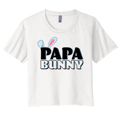 Cute Easter Papa Bunny Matching Family Shirts Women's Crop Top Tee