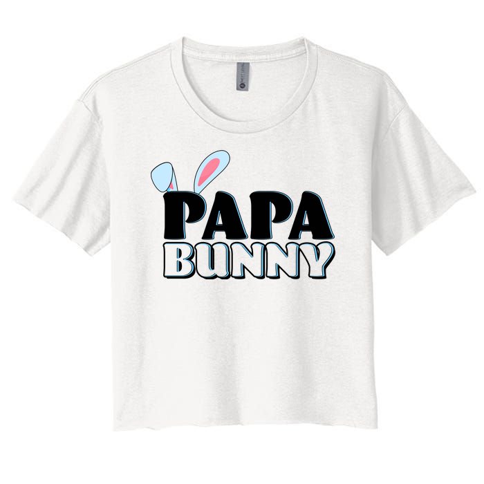 Cute Easter Papa Bunny Matching Family Shirts Women's Crop Top Tee