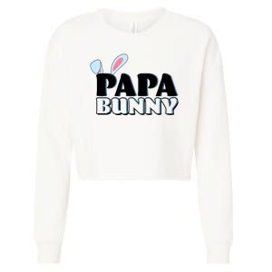 Cute Easter Papa Bunny Matching Family Shirts Cropped Pullover Crew