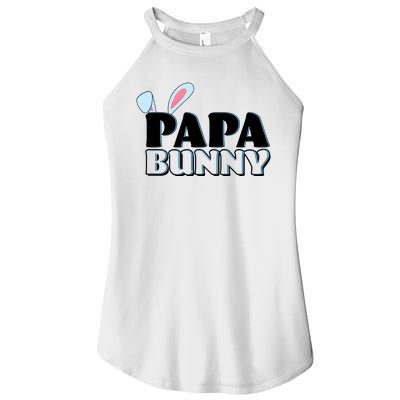 Cute Easter Papa Bunny Matching Family Shirts Women's Perfect Tri Rocker Tank