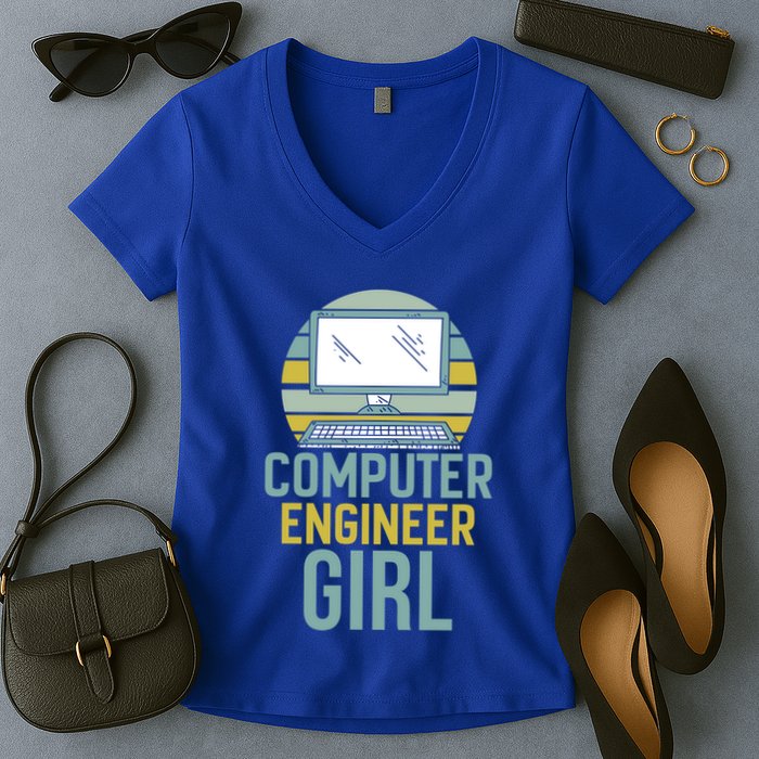Computer Engineer Programming Programmer Engineering Gift Women's V-Neck T-Shirt