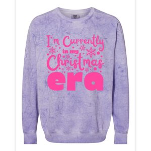 Christmas Era Pink Candycore Holiday Movie Watching Gift Colorblast Crewneck Sweatshirt