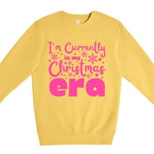 Christmas Era Pink Candycore Holiday Movie Watching Gift Premium Crewneck Sweatshirt