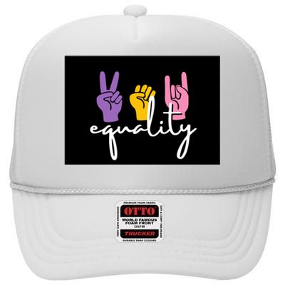 Colorful Equality Pride T High Crown Mesh Back Trucker Hat