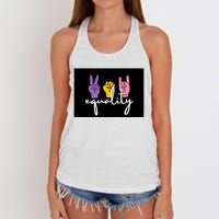 Colorful Equality Pride T Women's Knotted Racerback Tank