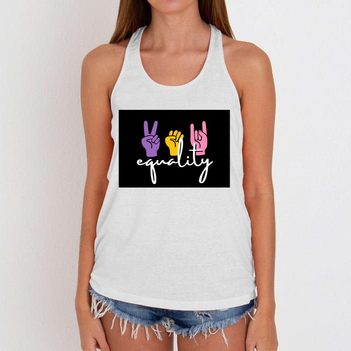 Colorful Equality Pride T Women's Knotted Racerback Tank