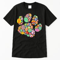 Colorful Egg Paw Print Funny Dog Cat Lovers Easter Day Gifts Tall T-Shirt