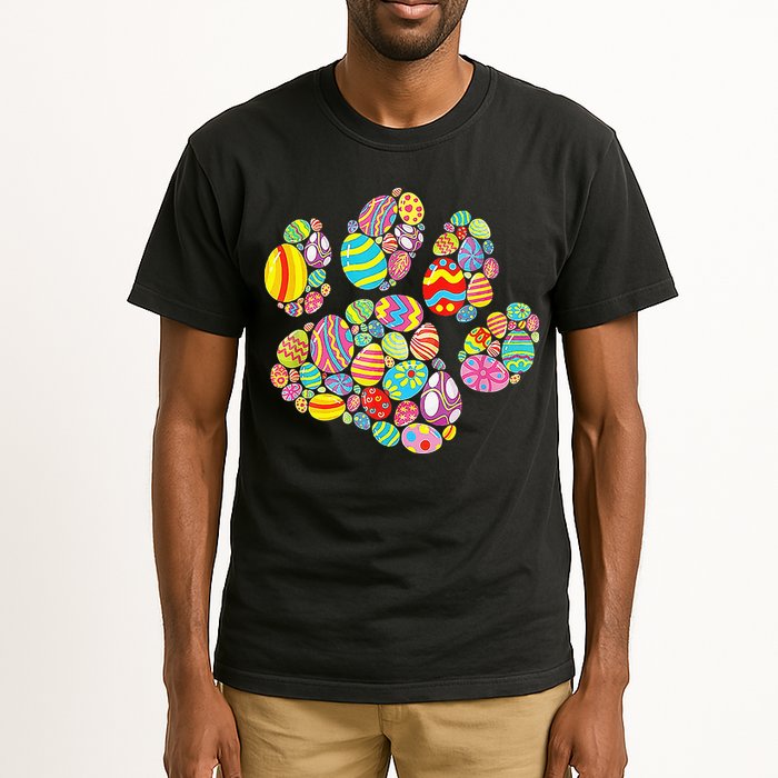 Colorful Egg Paw Print Funny Dog Cat Lovers Easter Day Gifts Tall T-Shirt