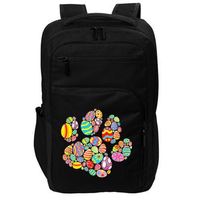 Colorful Egg Paw Print Funny Dog Cat Lovers Easter Day Gifts Impact Tech Backpack