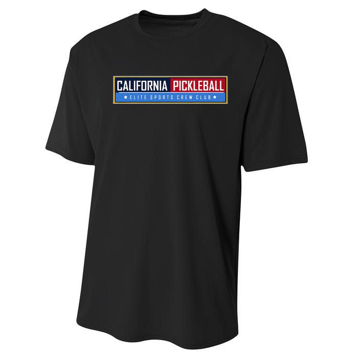 California Elite Pickleball Sports Crew Club Performance Sprint T-Shirt