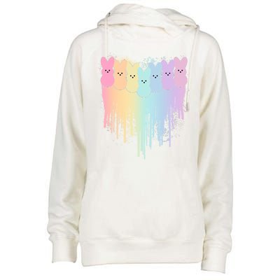 Cute Easter Painted Spring Colors Peeps Womens Funnel Neck Pullover Hood