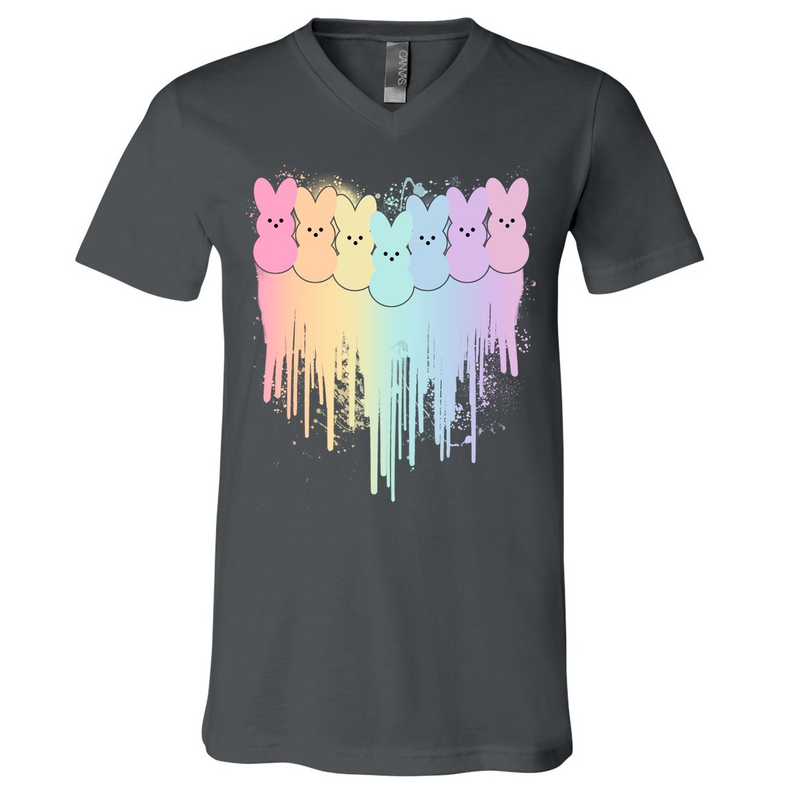 Cute Easter Painted Spring Colors Peeps V-Neck T-Shirt