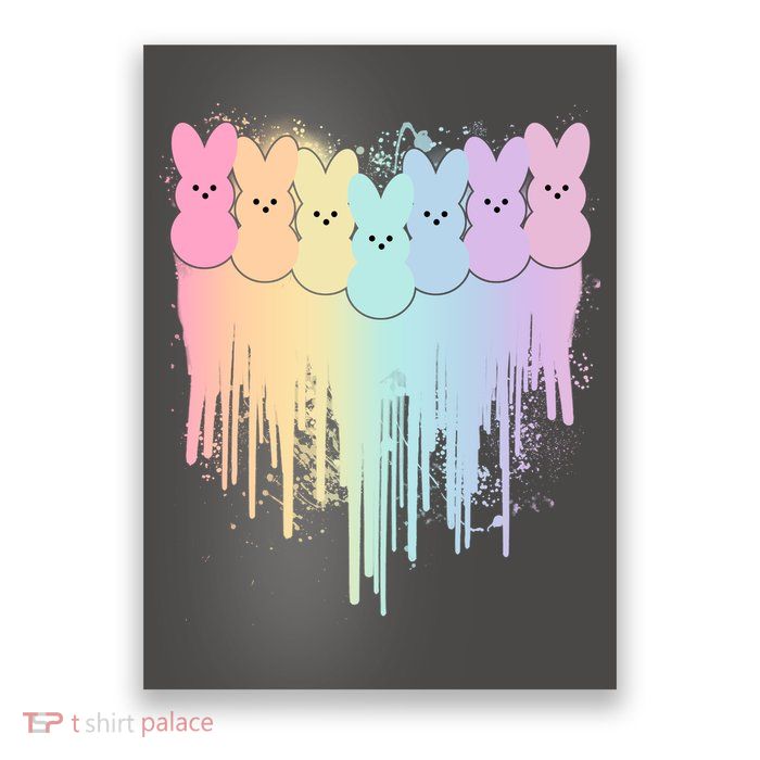 Cute Easter Painted Spring Colors Peeps Poster