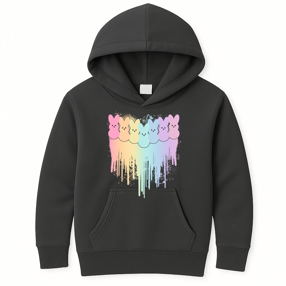 Cute Easter Painted Spring Colors Peeps Kids Hoodie