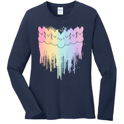 Cute Easter Painted Spring Colors Peeps Ladies Long Sleeve Shirt