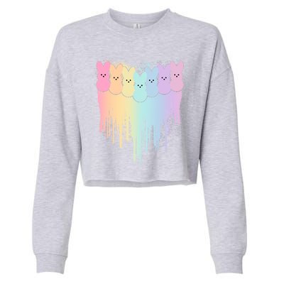 Cute Easter Painted Spring Colors Peeps Cropped Pullover Crew