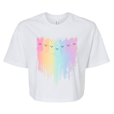 Cute Easter Painted Spring Colors Peeps Bella+Canvas Jersey Crop Tee