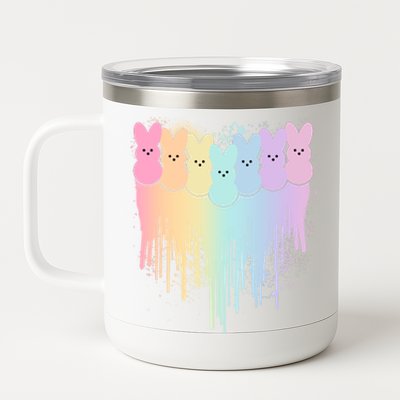 Cute Easter Painted Spring Colors Peeps 12 oz Stainless Steel Tumbler Cup