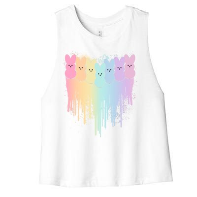 Cute Easter Painted Spring Colors Peeps Women's Racerback Cropped Tank