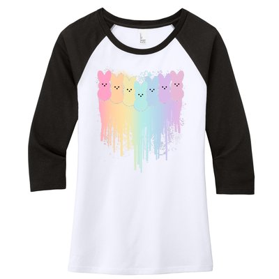 Cute Easter Painted Spring Colors Peeps Women's Tri-Blend 3/4-Sleeve Raglan Shirt