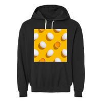 Chicken Eggs Pattern Garment-Dyed Fleece Hoodie