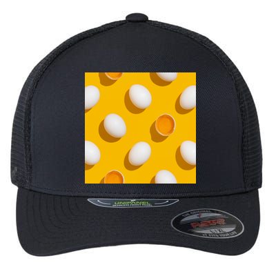 Chicken Eggs Pattern Flexfit Unipanel Trucker Cap