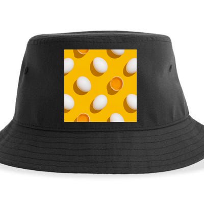 Chicken Eggs Pattern Sustainable Bucket Hat